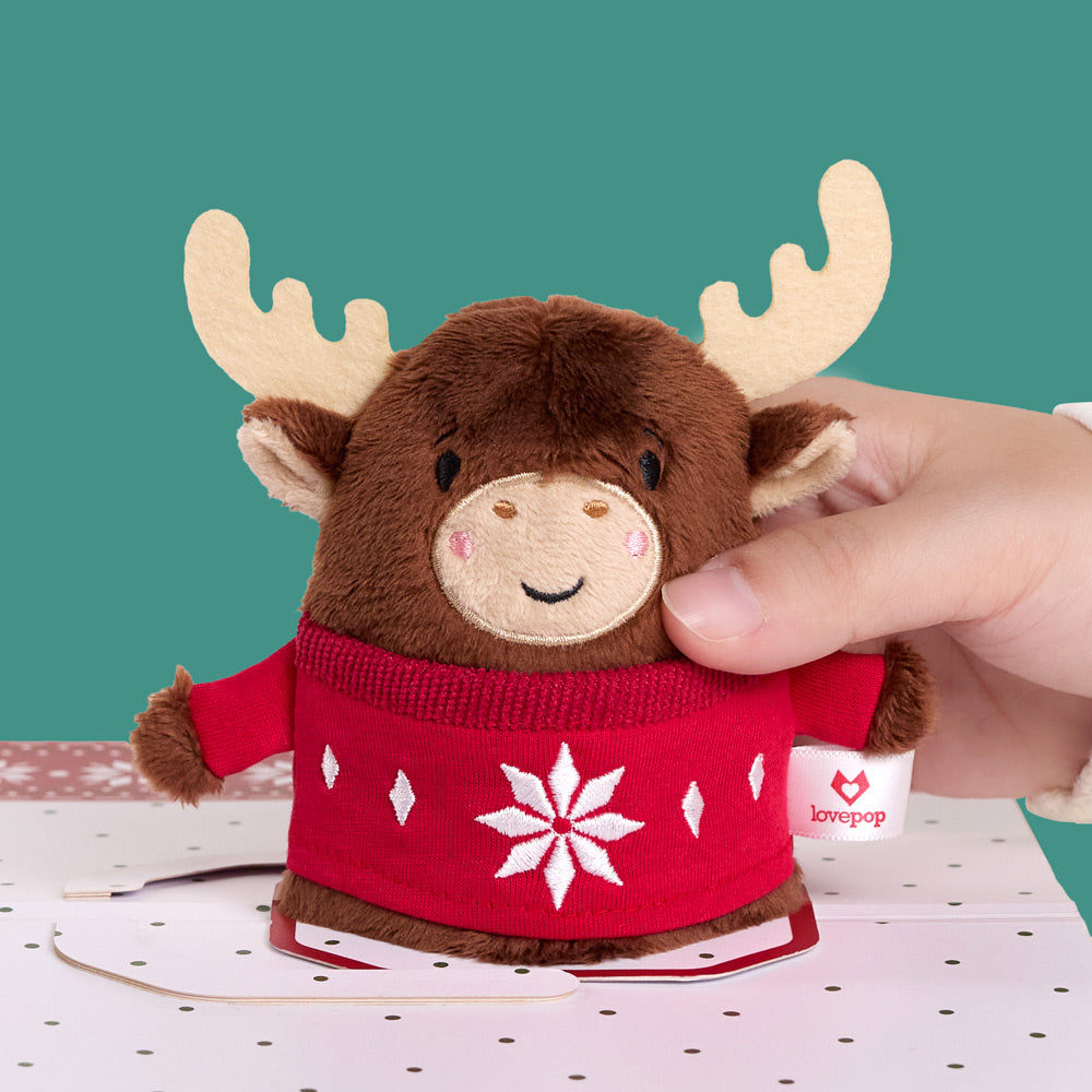 Christmas Moose Plushpop Card