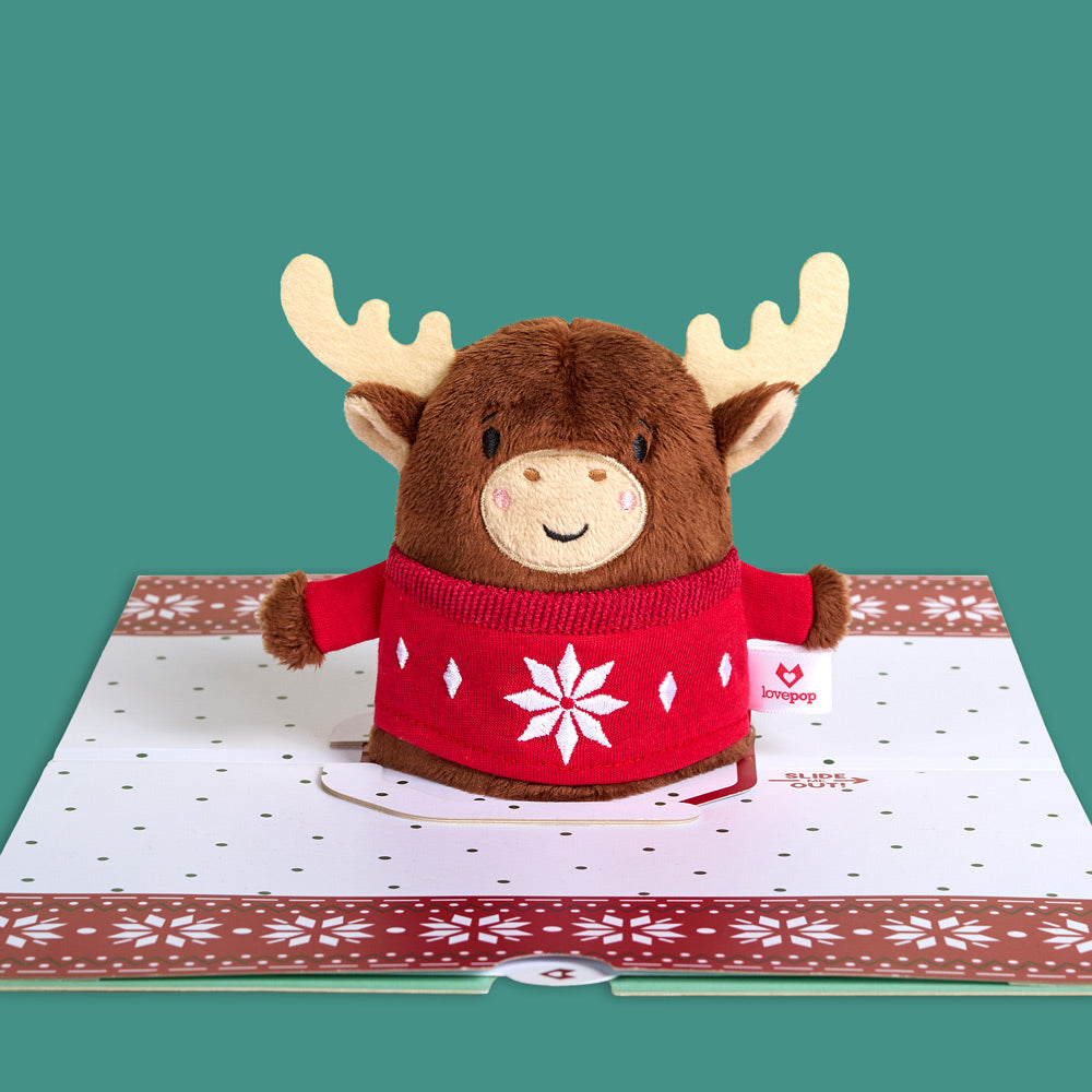 Christmas Moose Plushpop Card