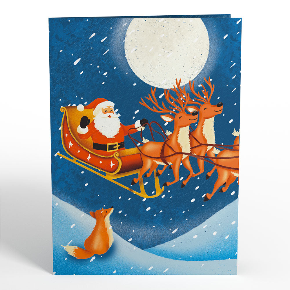 Christmas Eve Sleigh Ride Music and Lights Pop-Up Card
