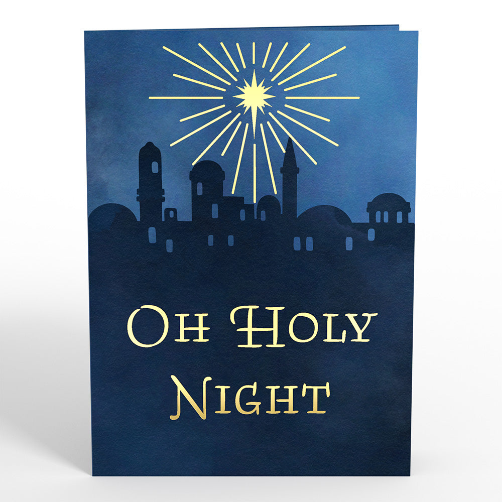 Oh Holy Night Nativity Light-Up Pop-Up Card
