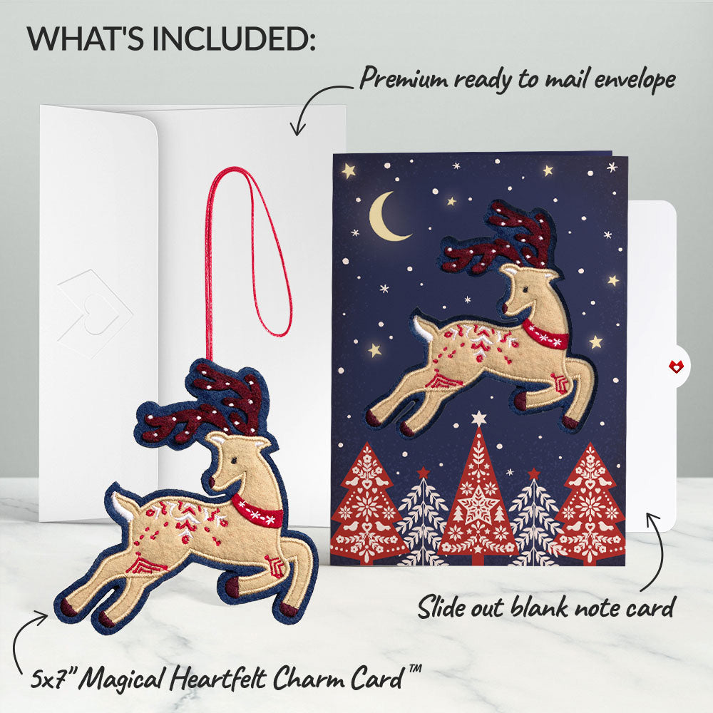 Prancing Reindeer HeartFelt Charm Card™