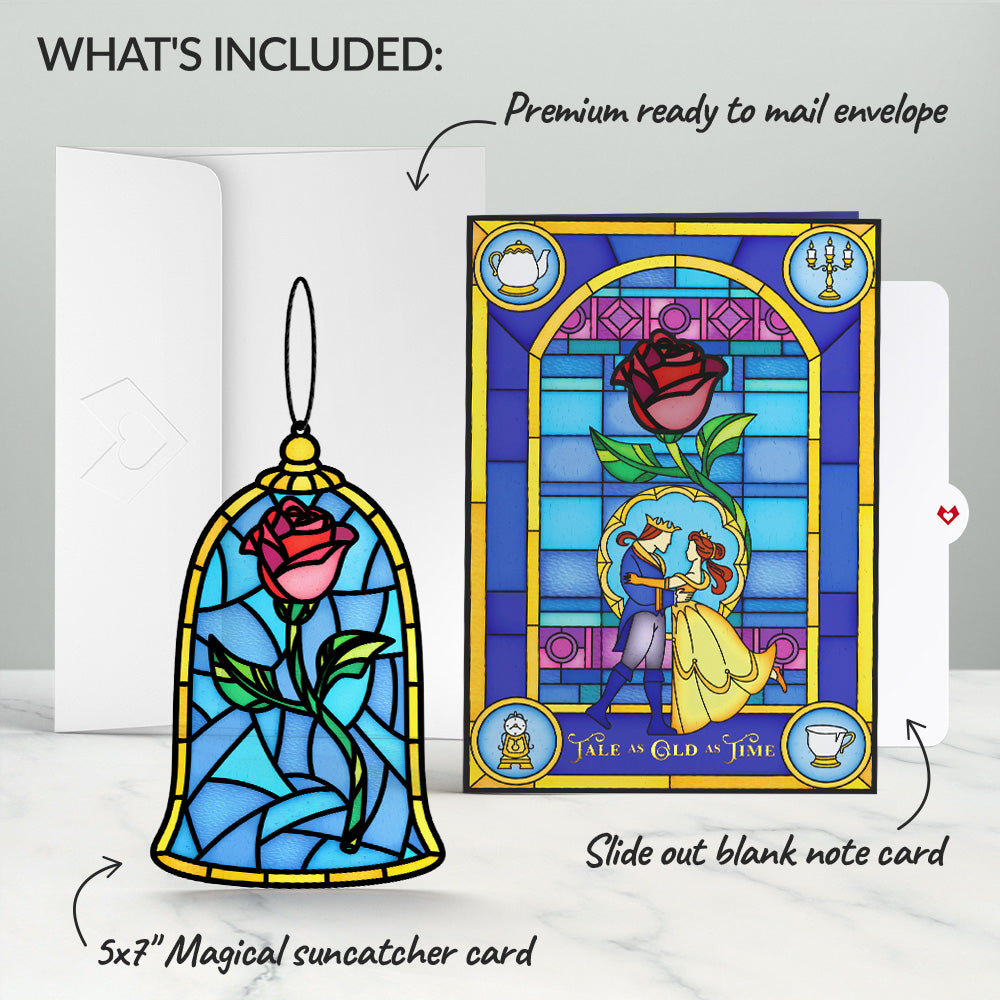 Disney's Beauty and The Beast Tale as Old as Time Suncatcher Card