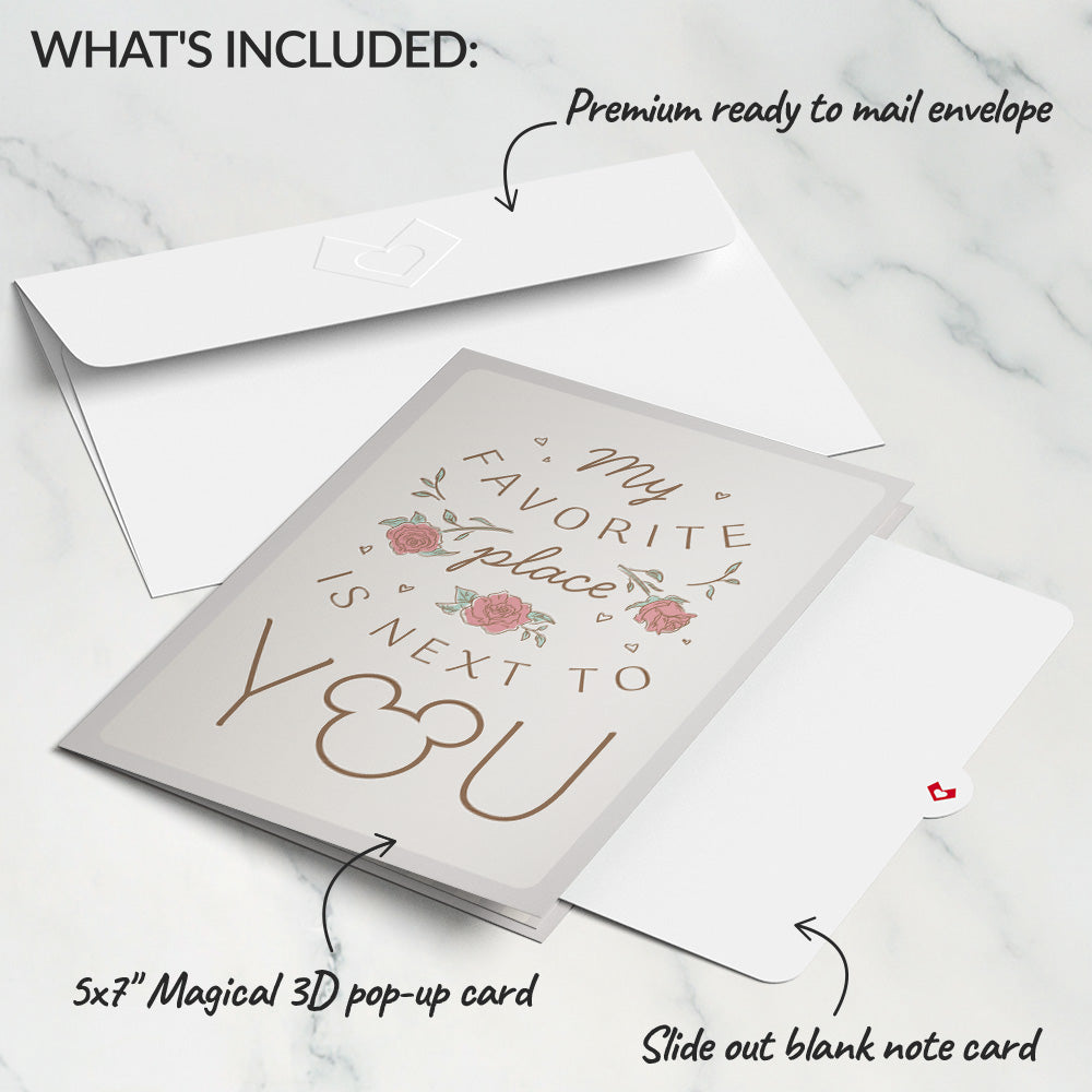 Disney's Mickey & Minnie Mouse My Favorite Place Is Next to You Pop-Up Card
