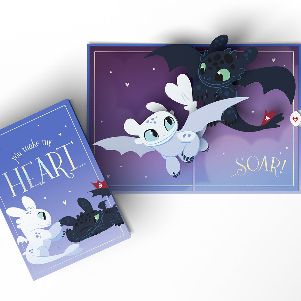 How To Train Your Dragon Toothless & Light Fury You Make My Heart Soar Pop-Up Card