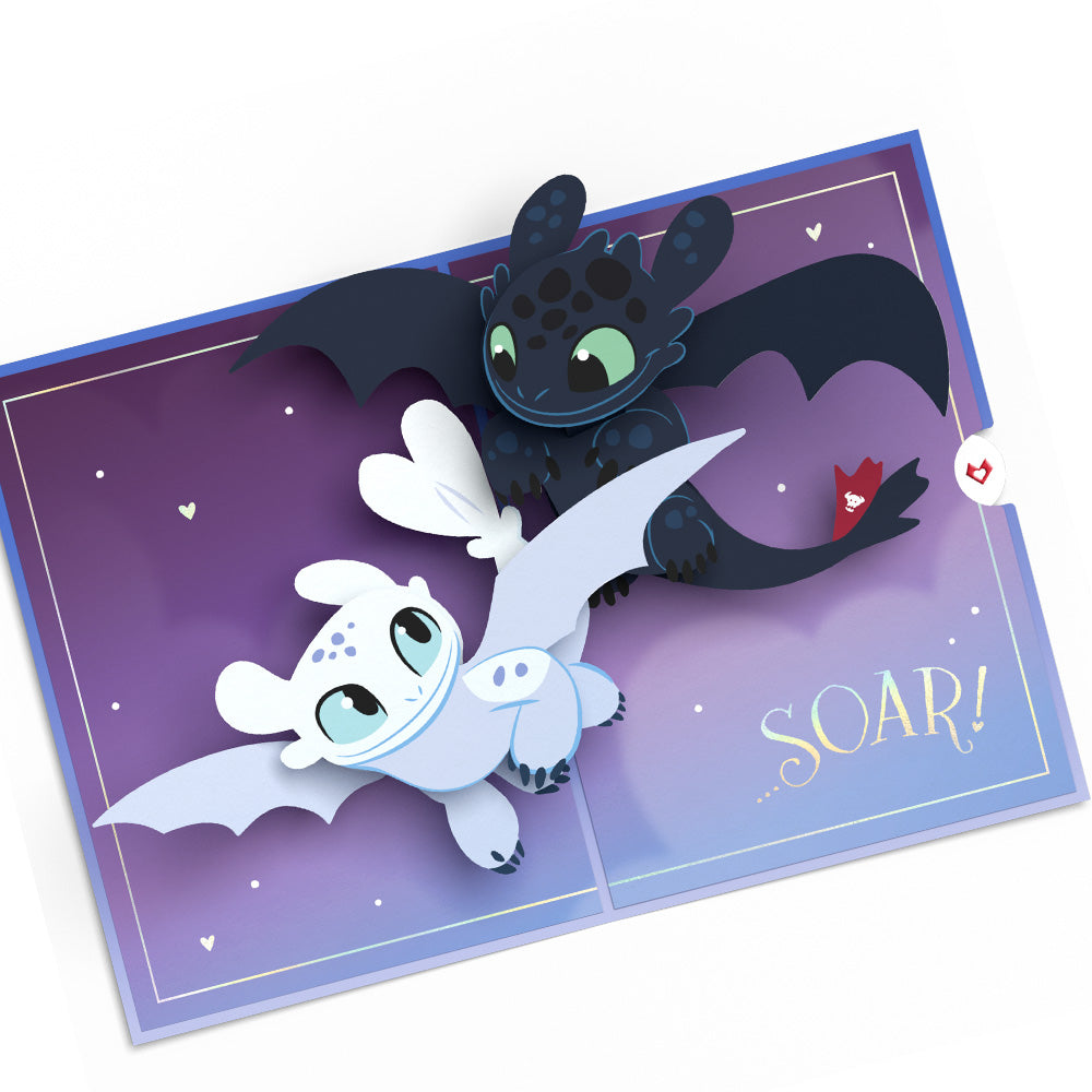 How To Train Your Dragon Toothless & Light Fury You Make My Heart Soar Pop-Up Card