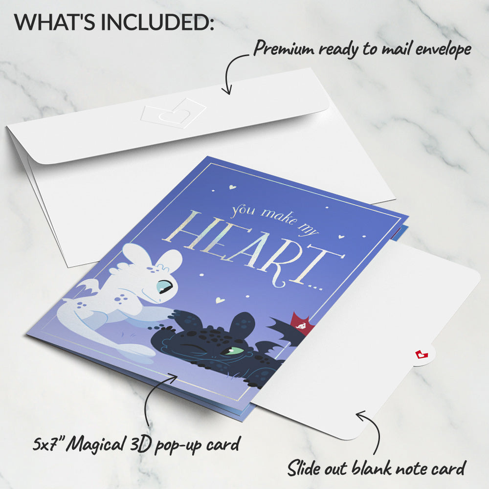 How To Train Your Dragon Toothless & Light Fury You Make My Heart Soar Pop-Up Card