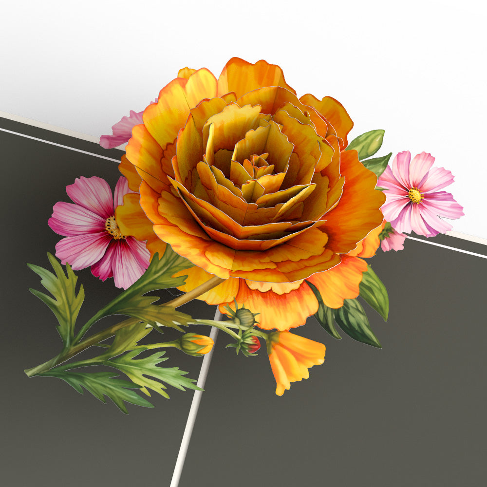 Born to Bloom: October Birth Month Flowers Pop-Up Card