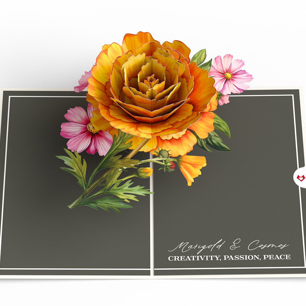 Born to Bloom: October Birth Month Flowers Pop-Up Card