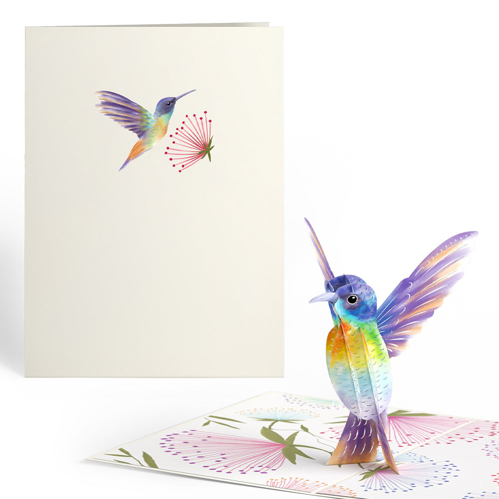 Vibrant Hummingbird Pop-Up Card