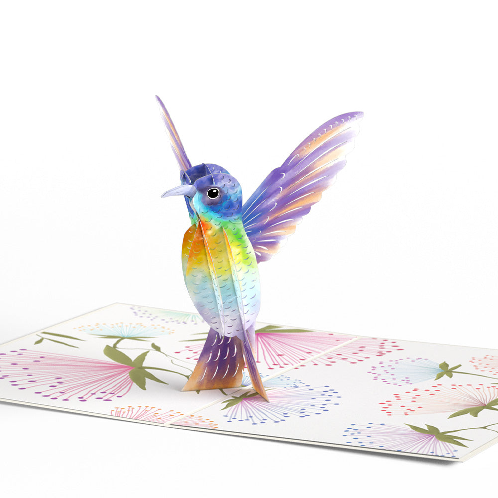 Vibrant Hummingbird Pop-Up Card