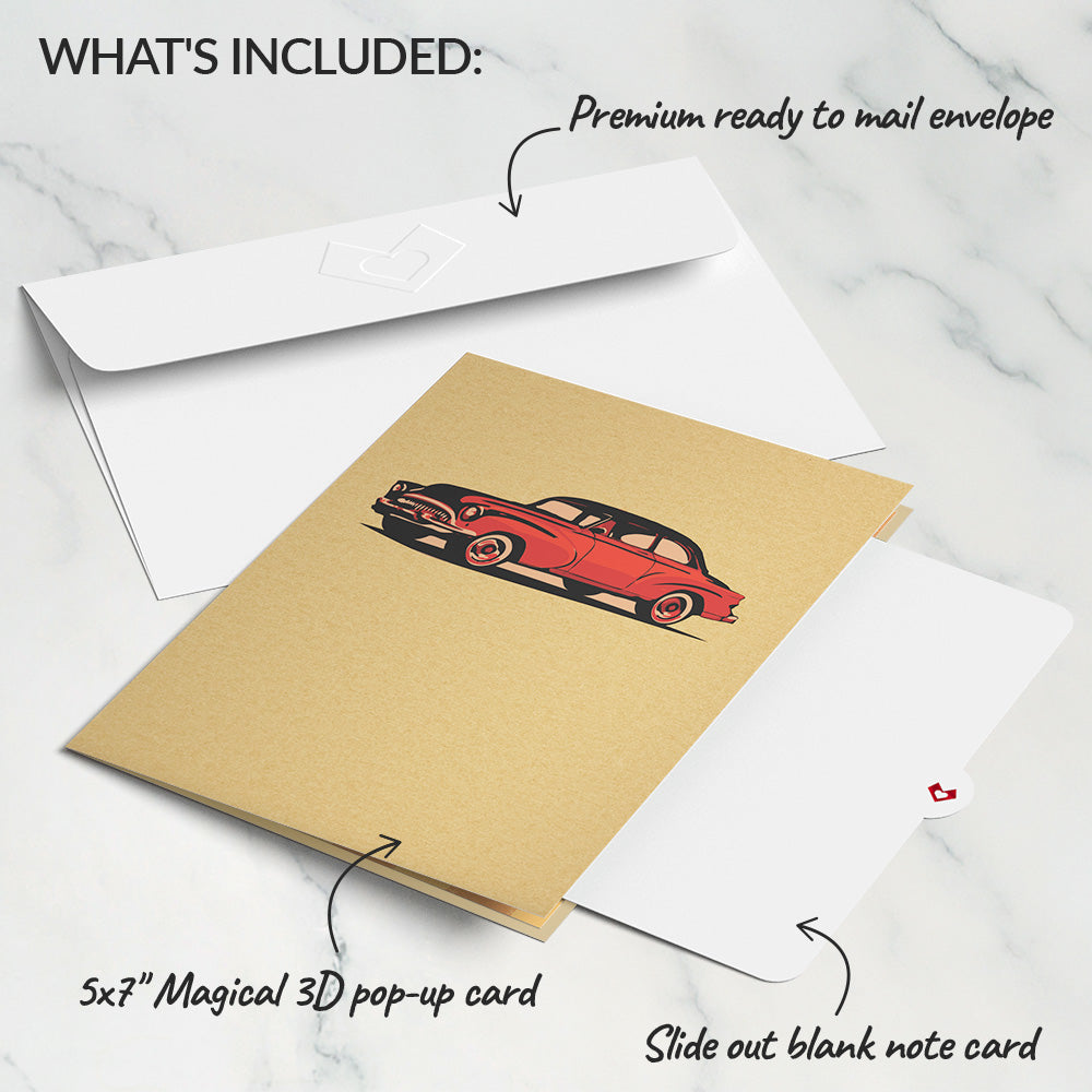 Iconic Classic Car Pop-Up Card