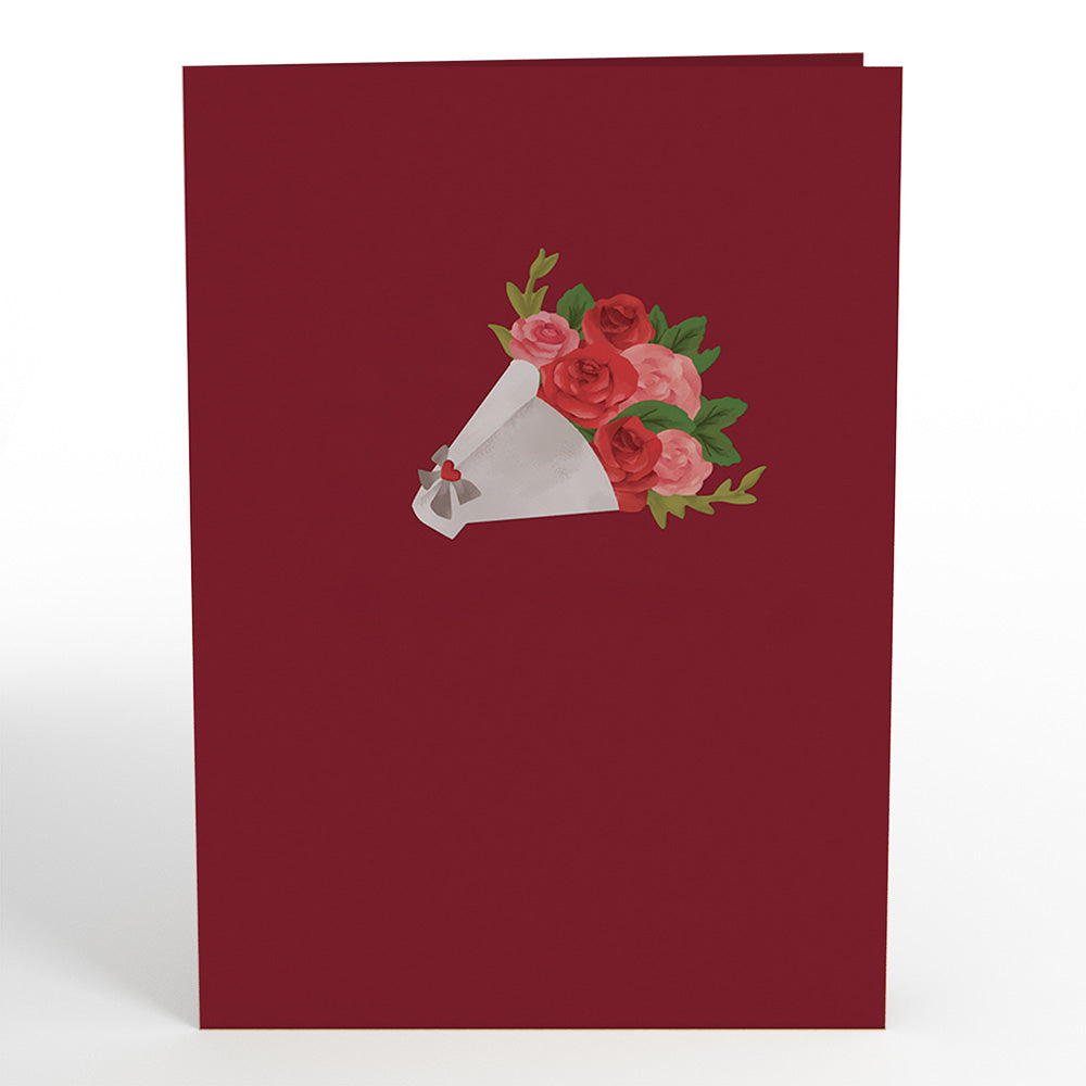 Everlasting Roses Bouquet Pop-Up Card