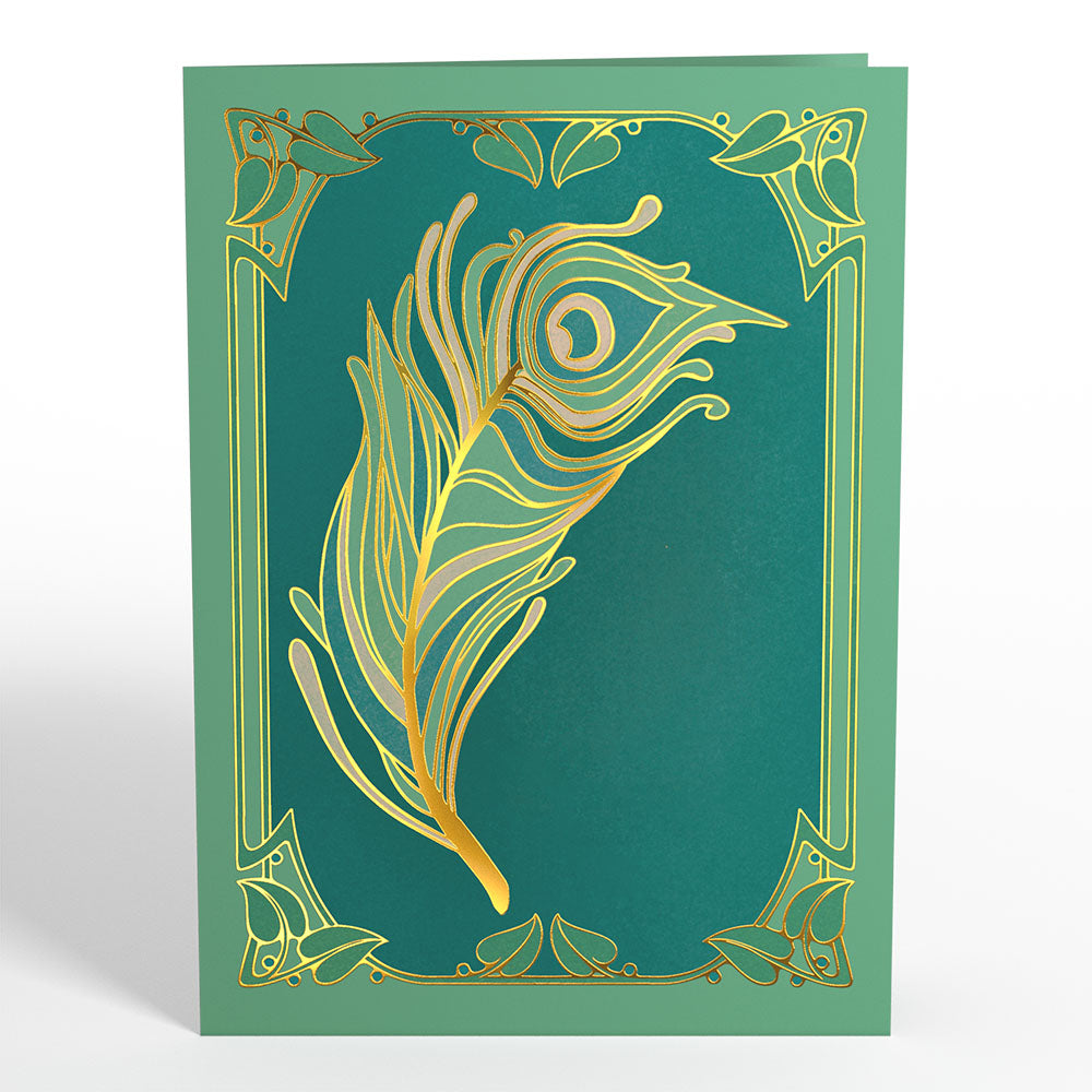 Art Deco Peacock Pop-Up Card