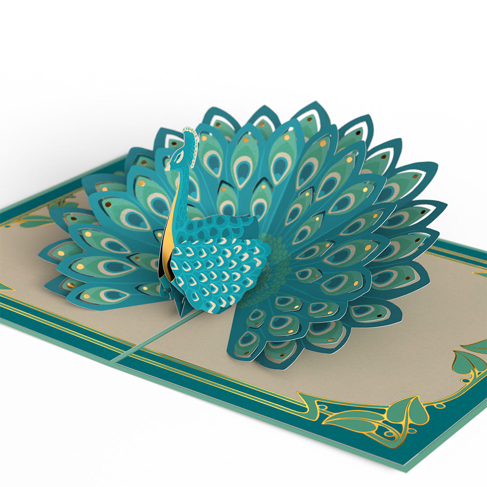 Art Deco Peacock Pop-Up Card