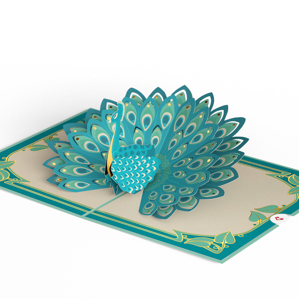 Art Deco Peacock Pop-Up Card