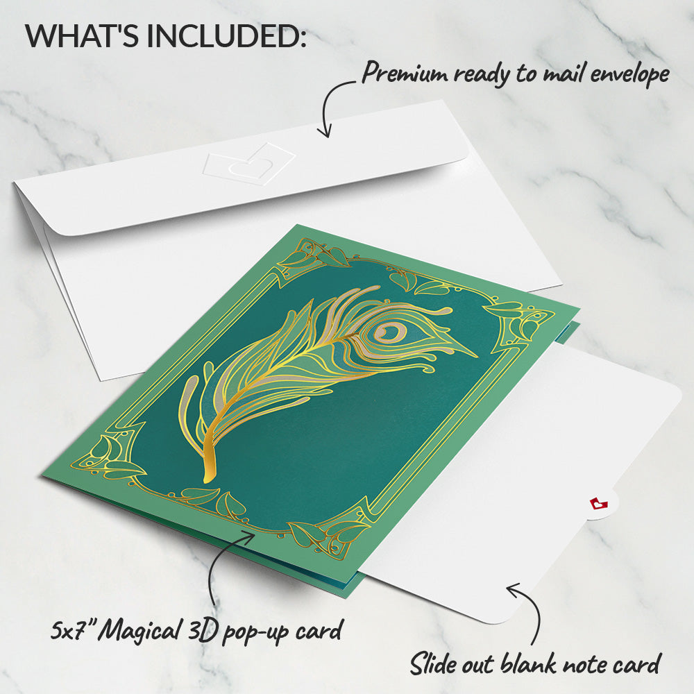 Art Deco Peacock Pop-Up Card