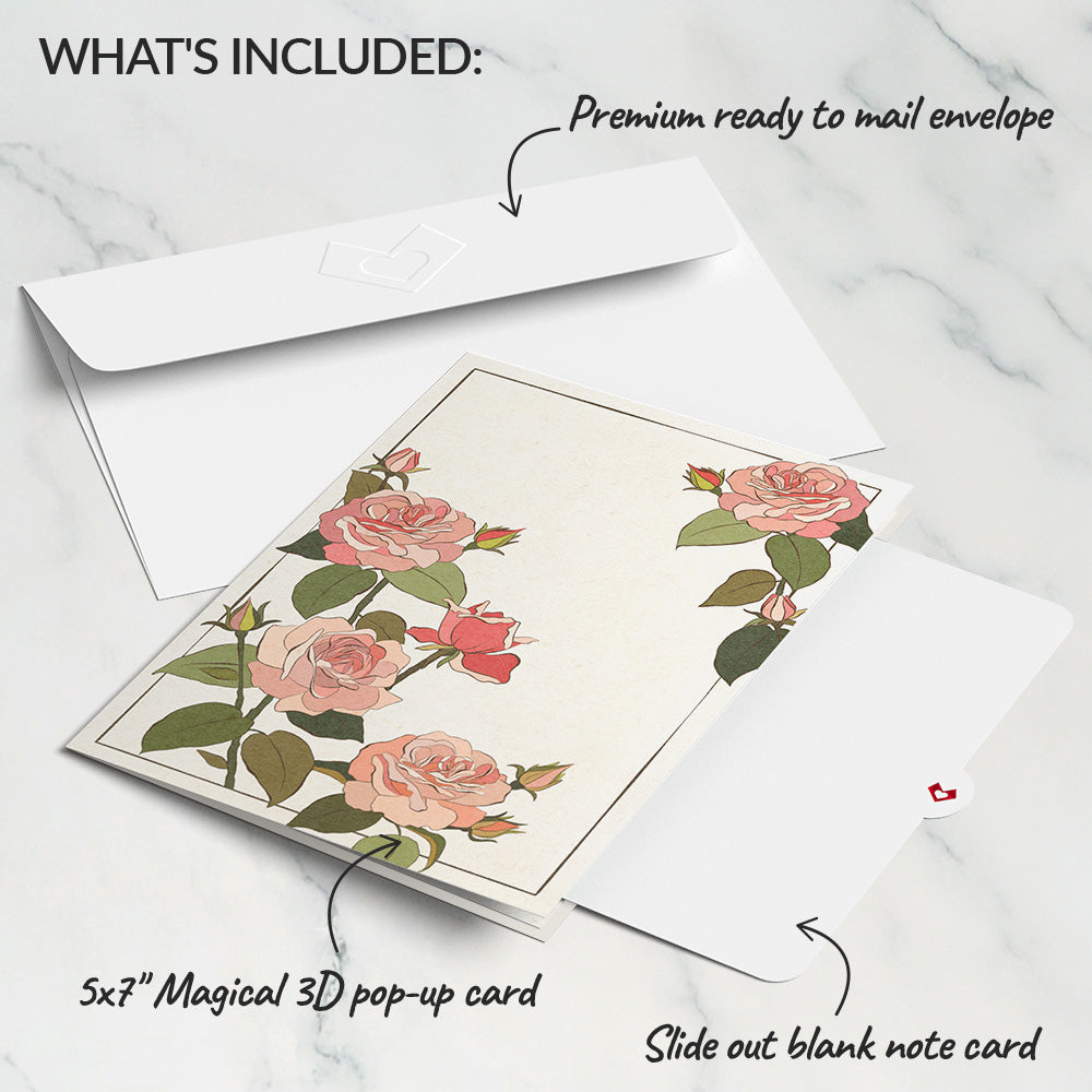 Roses in Bloom Pop-Up Card