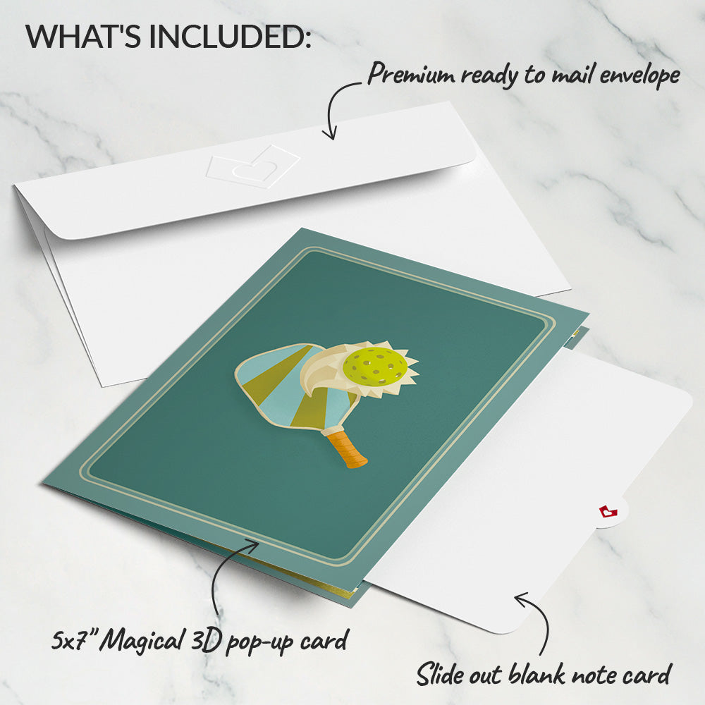 Playful Pickleball Pop-Up Card
