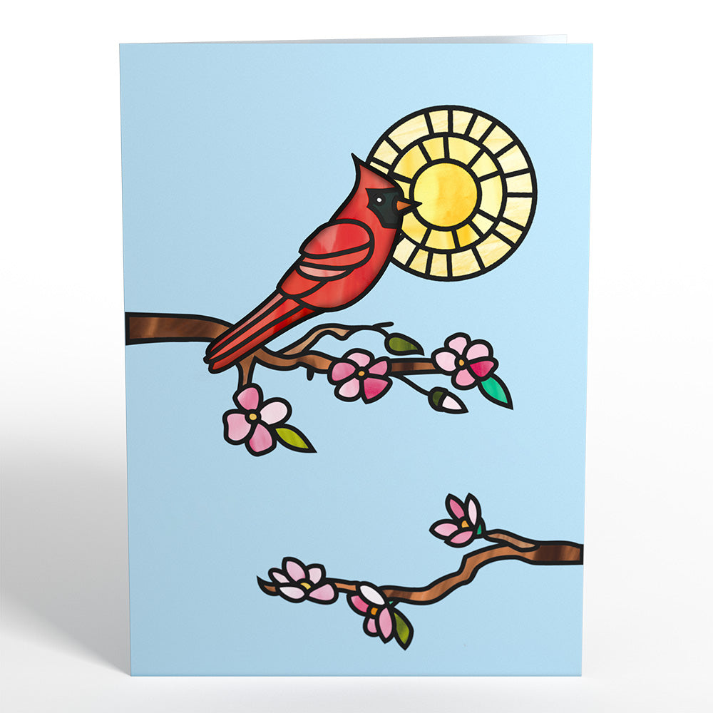 Cheerful Cardinal Suncatcher Card