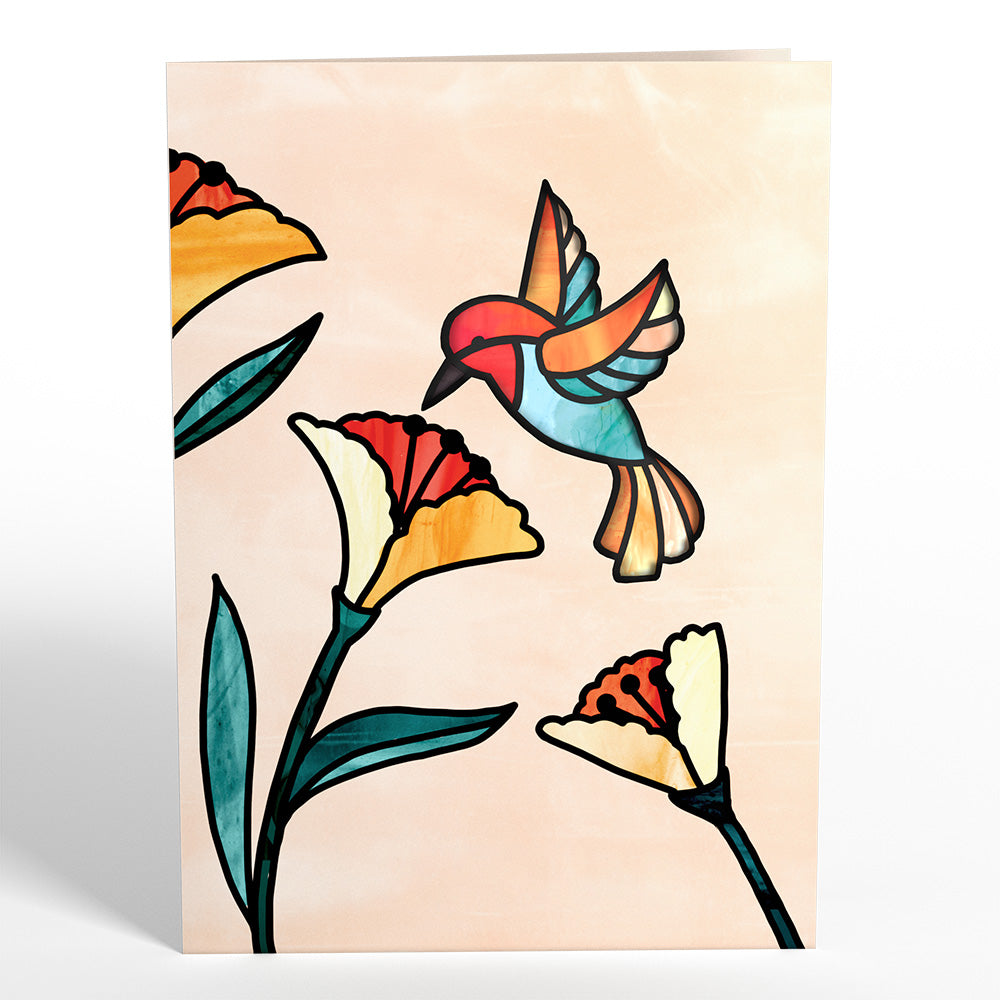 Sparkling Hummingbird Suncatcher Card