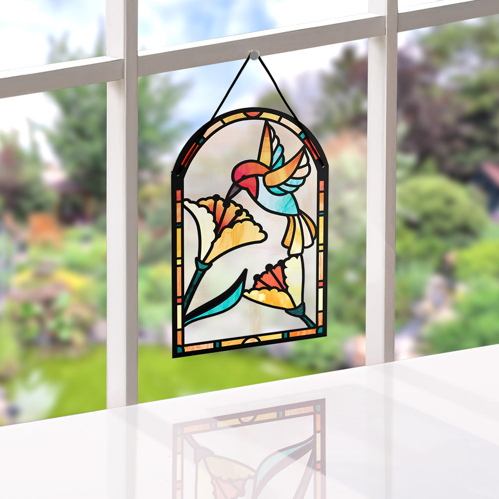 Sparkling Hummingbird Suncatcher Card