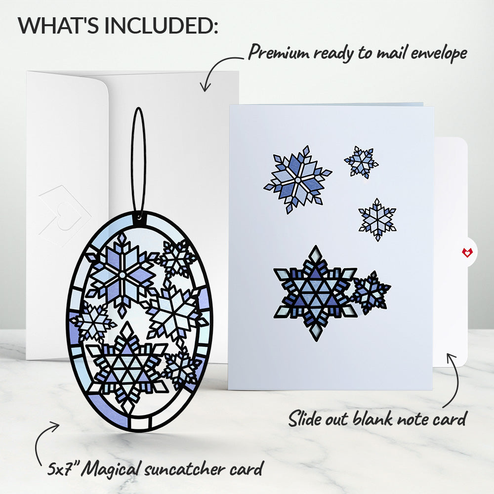 Dazzling Snowflakes Suncatcher Card