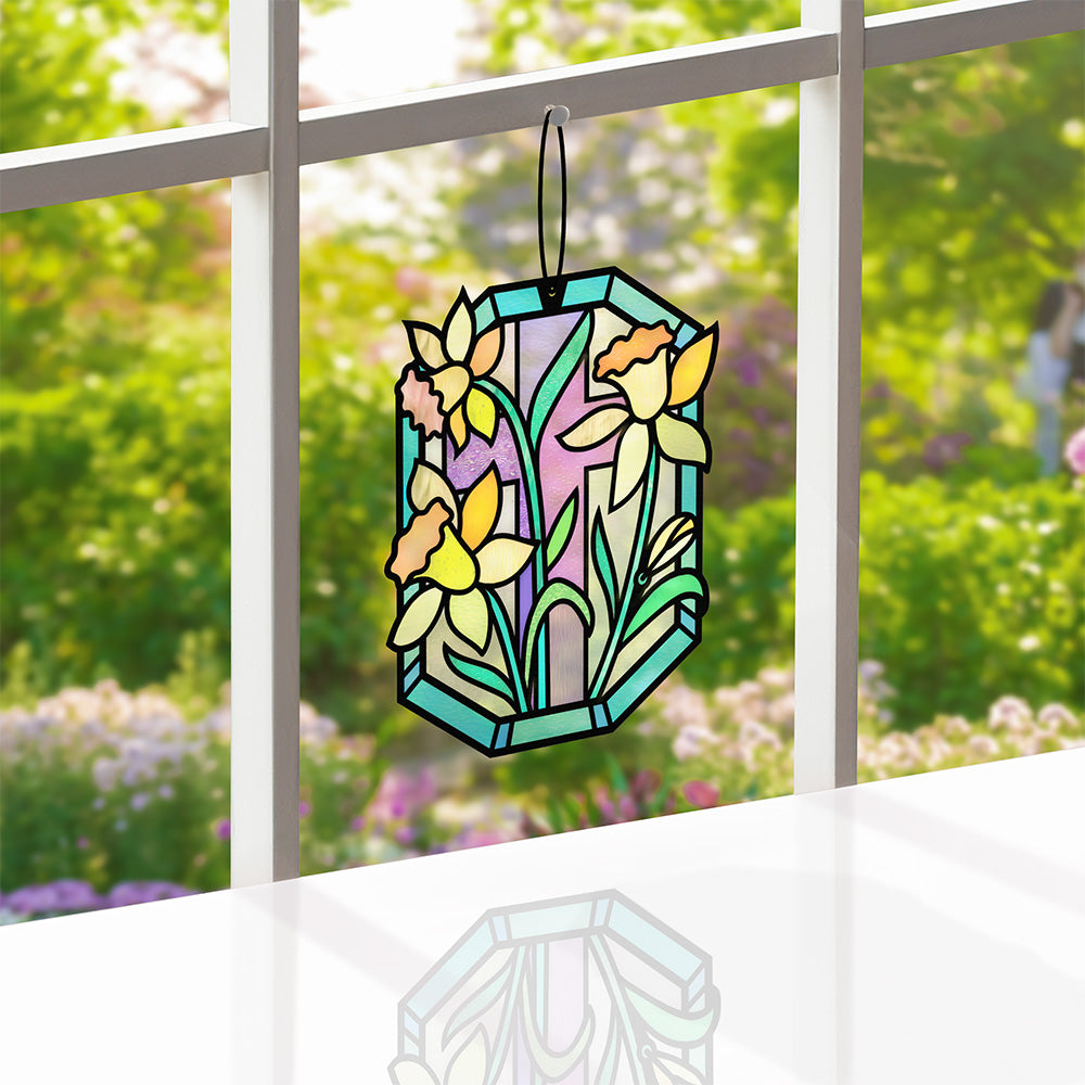 Everlasting Daffodil Suncatcher Card