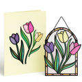 Shimmering Tulips Suncatcher Card