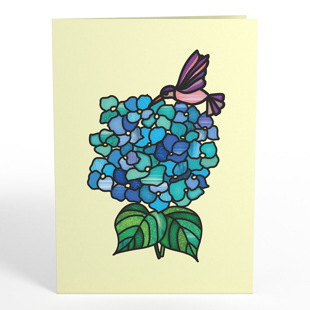 Blooming Hydrangeas Suncatcher Card