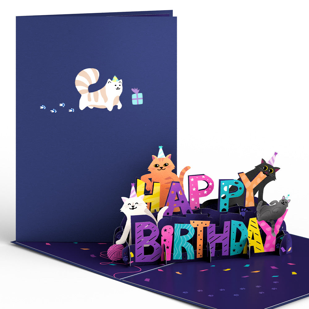 Playful Cats Birthday Pop-Up Card