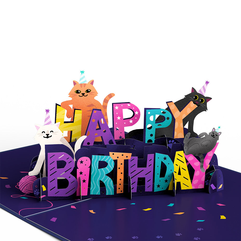 Playful Cats Birthday Pop-Up Card