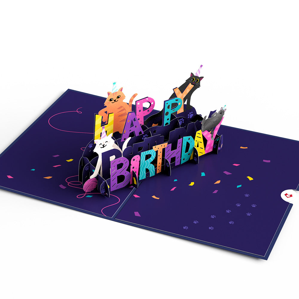 Playful Cats Birthday Pop-Up Card