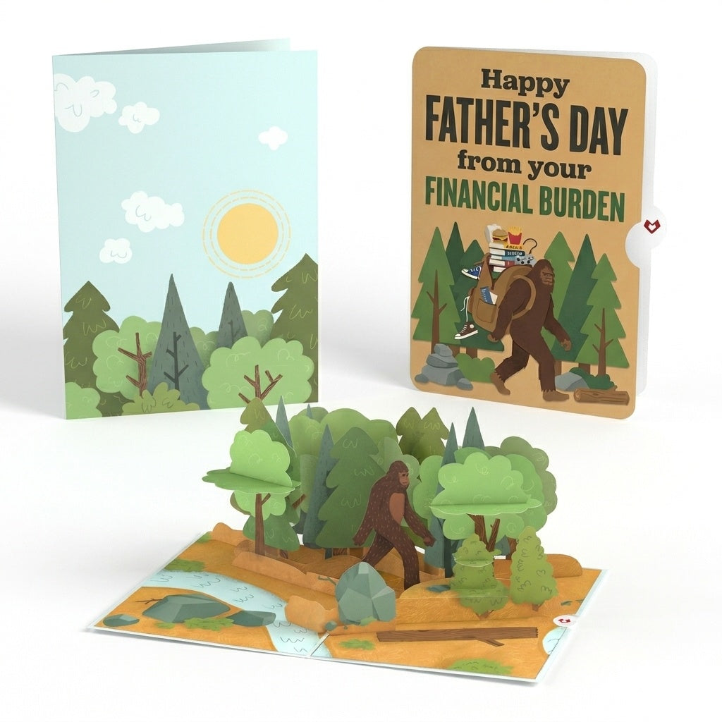 Bigfoot Legend Father's Day Pop-up Card and Sentiment Set for Dad