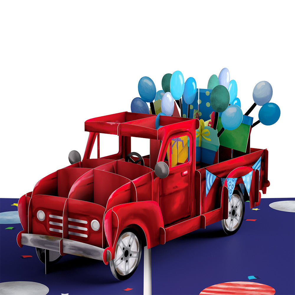 Balloons and Gifts Truck Pop-Up Card