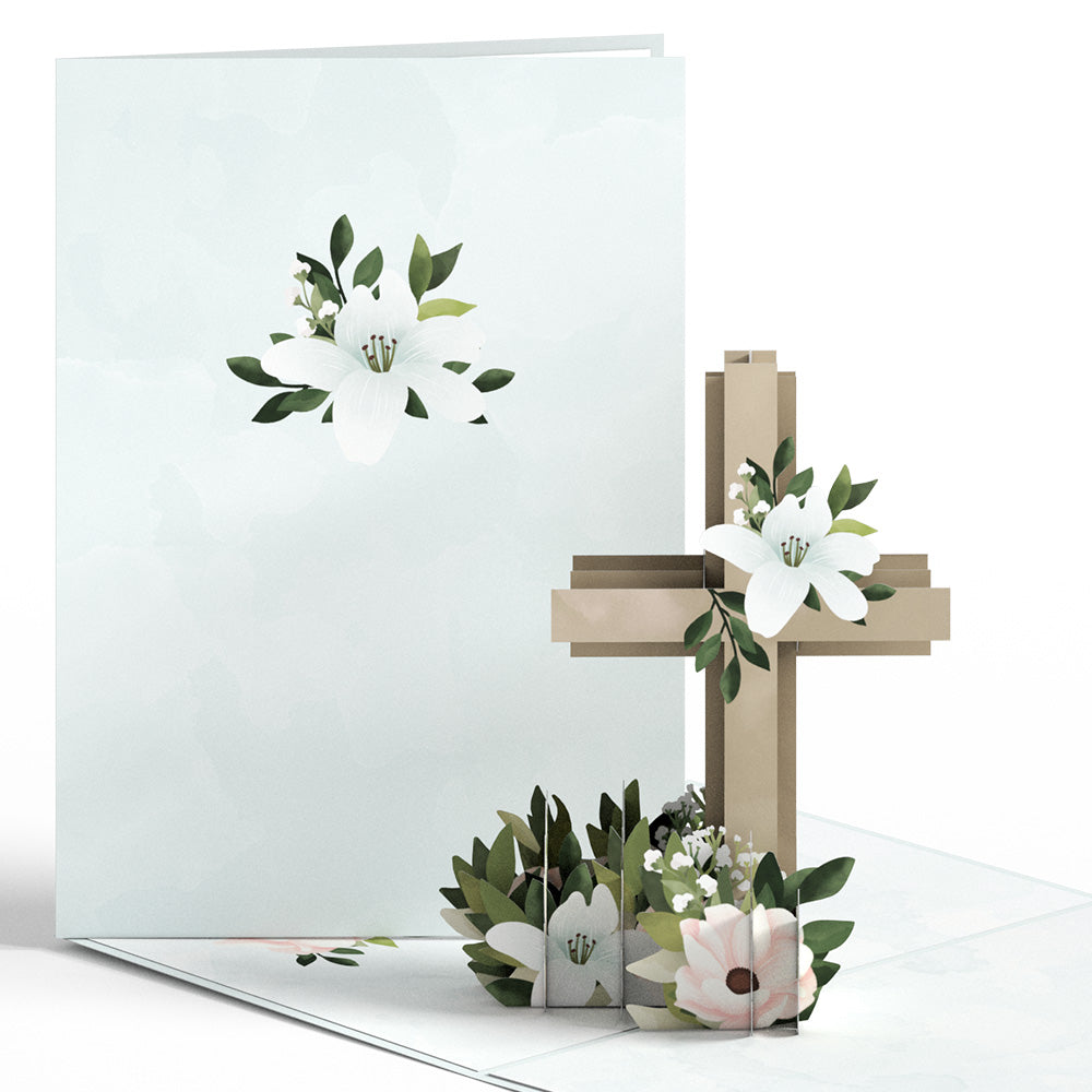 Cross with Lilies Pop-Up Card