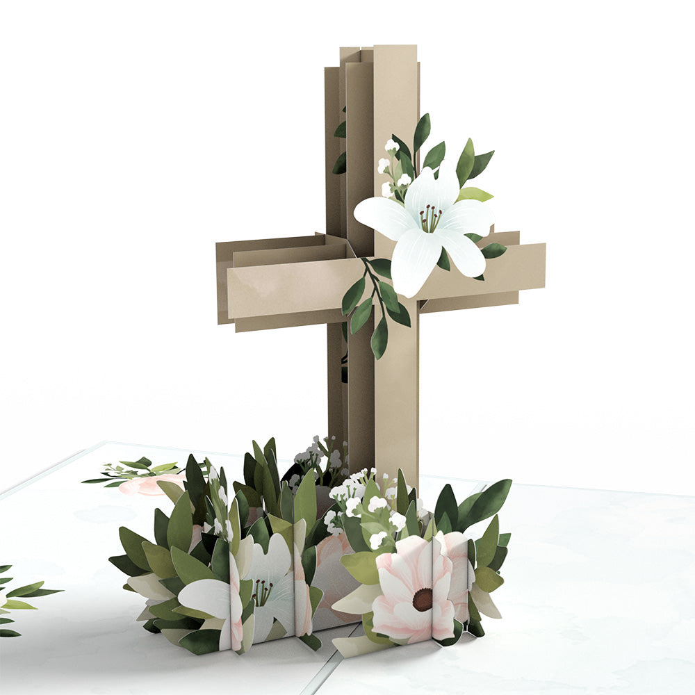 Cross with Lilies Pop-Up Card