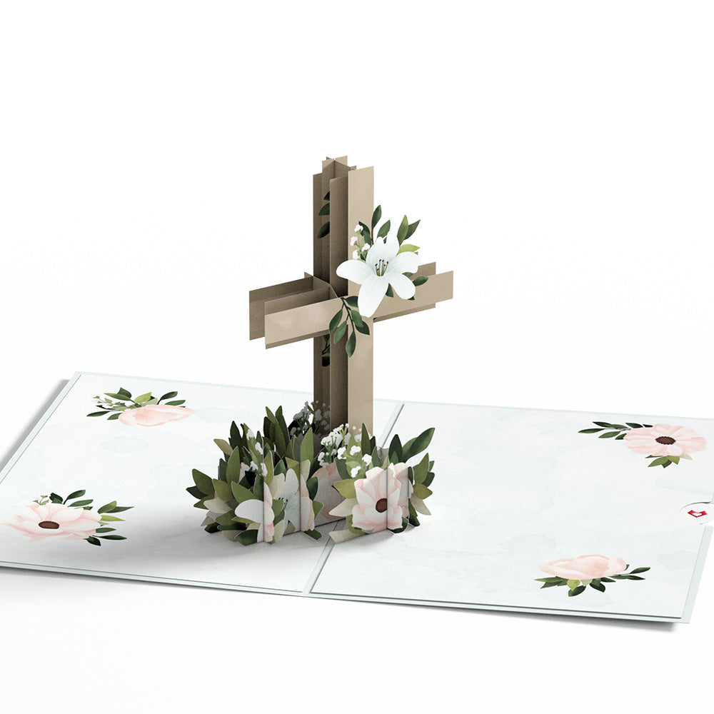 Cross with Lilies Pop-Up Card