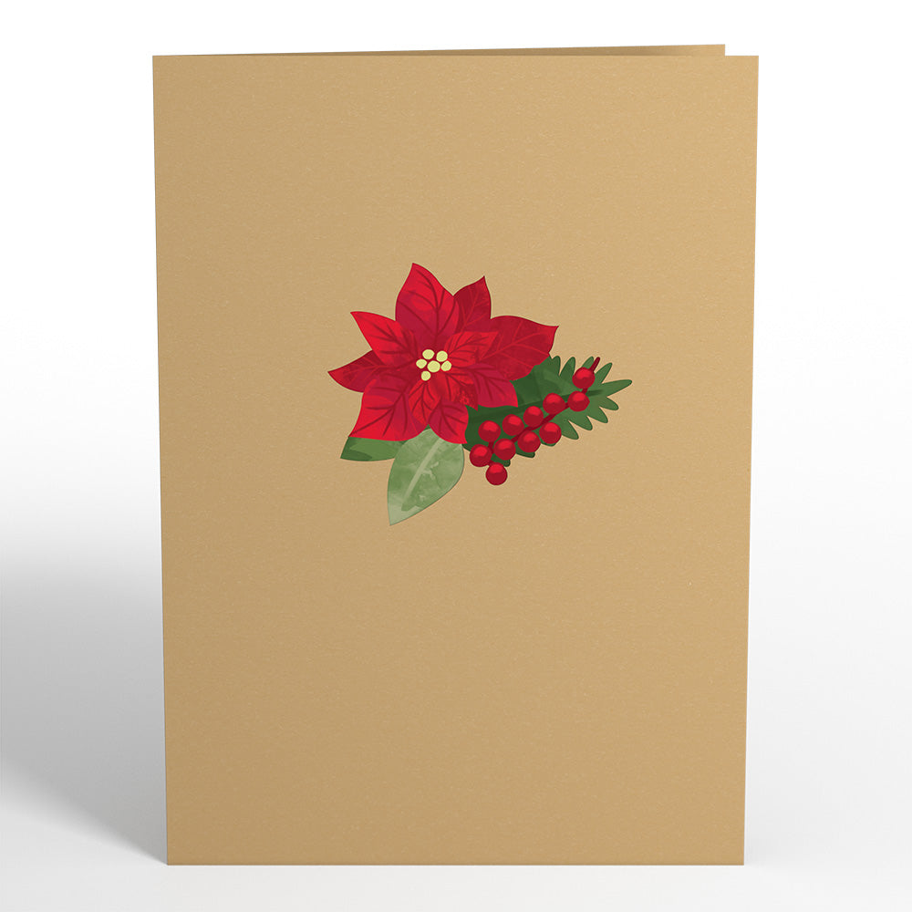 Poinsettia Flower Basket Pop-Up Card