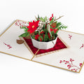 Poinsettia Flower Basket Pop-Up Card
