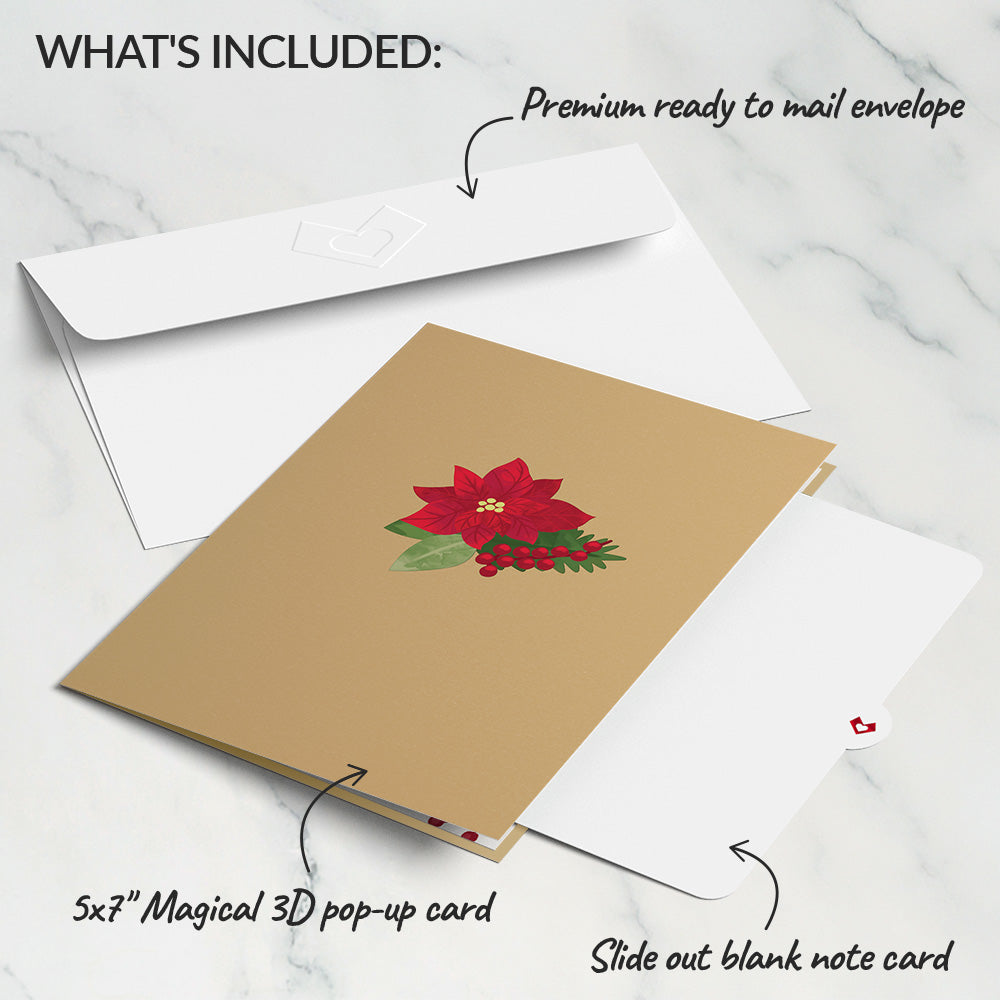 Poinsettia Flower Basket Pop-Up Card