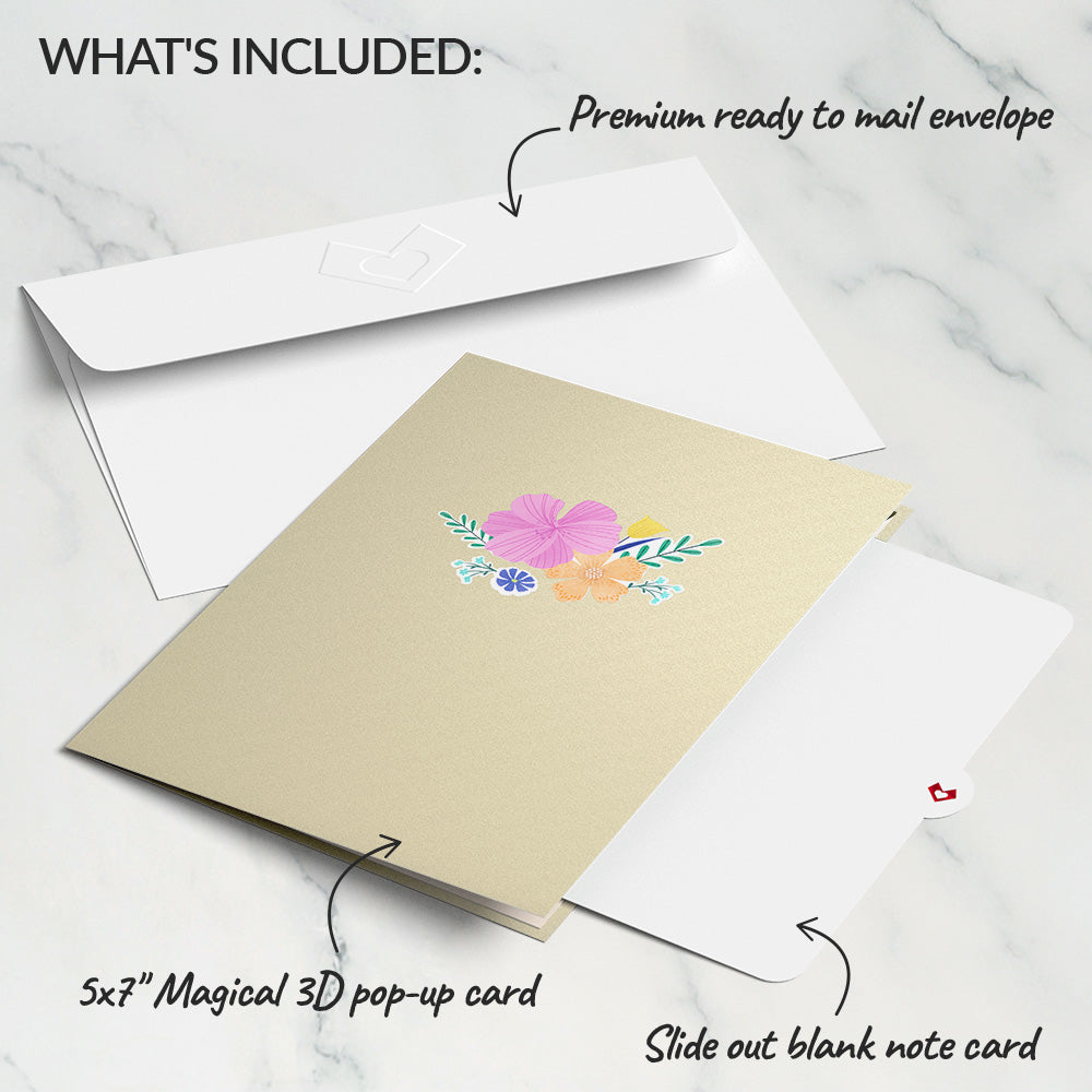 Colorful Blooms Basket Pop-Up Card
