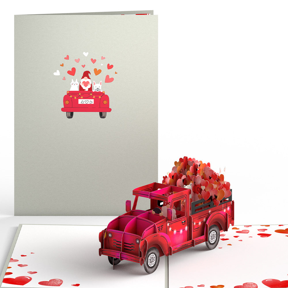 Gnome Love Truck Pop-Up Card