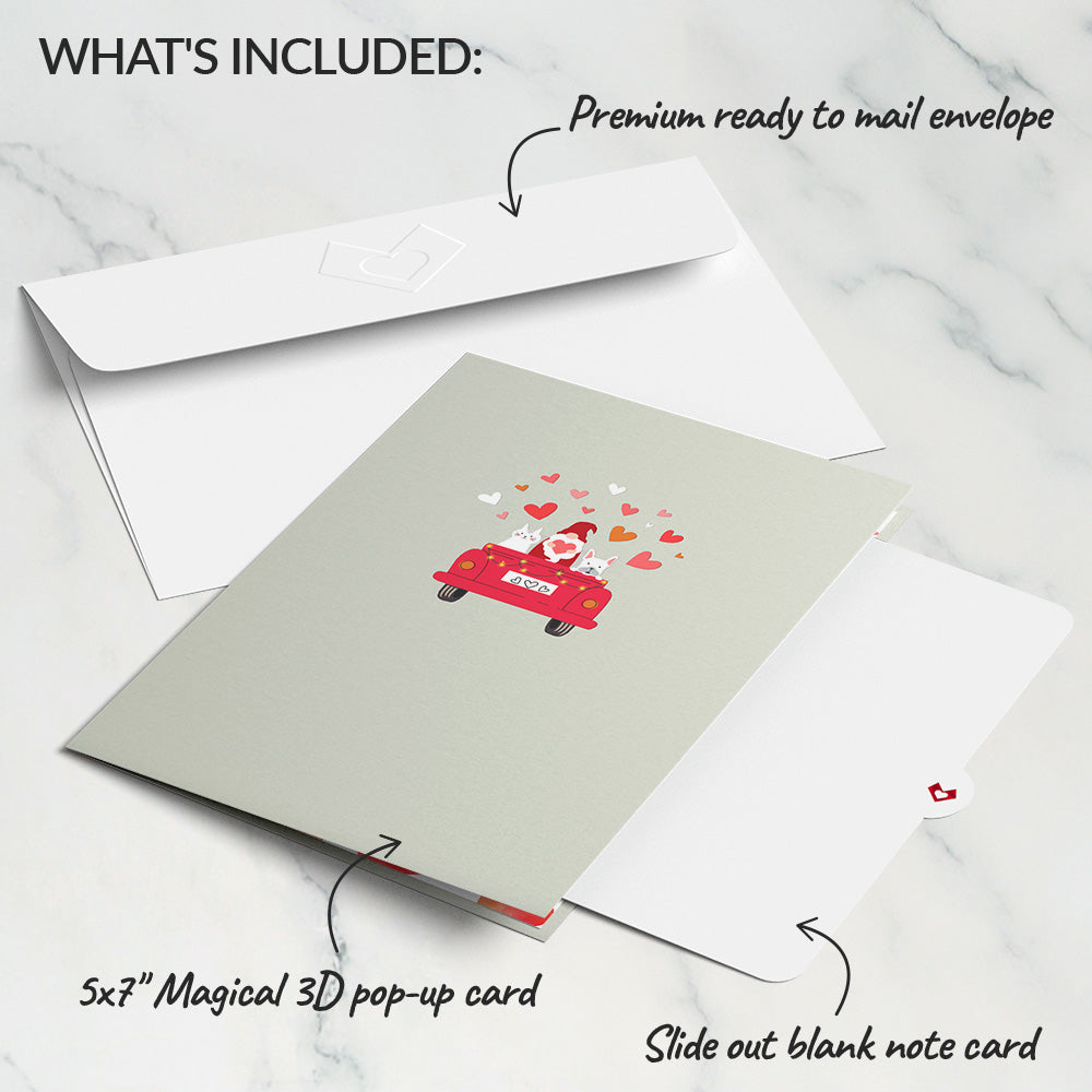 Gnome Love Truck Pop-Up Card