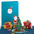 Santa with Christmas Tree Pop-Up Card
