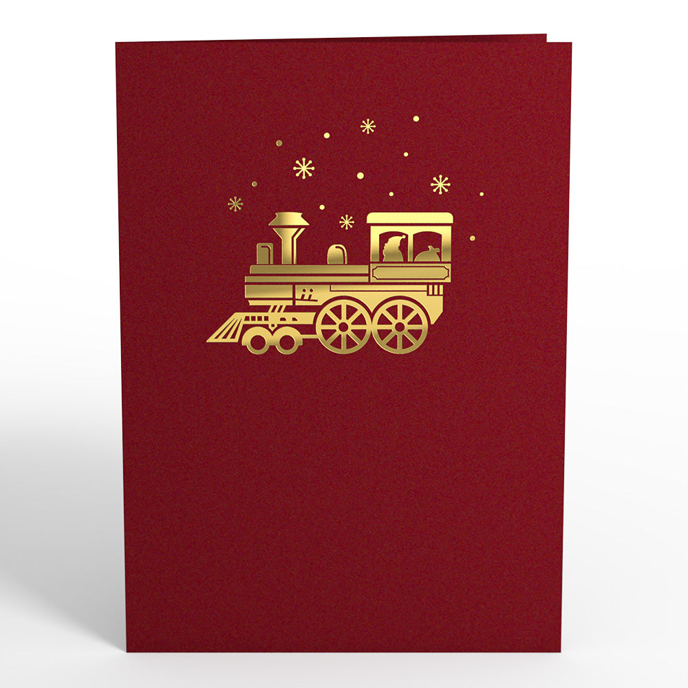 Santa Christmas Train Ride Pop-Up Card