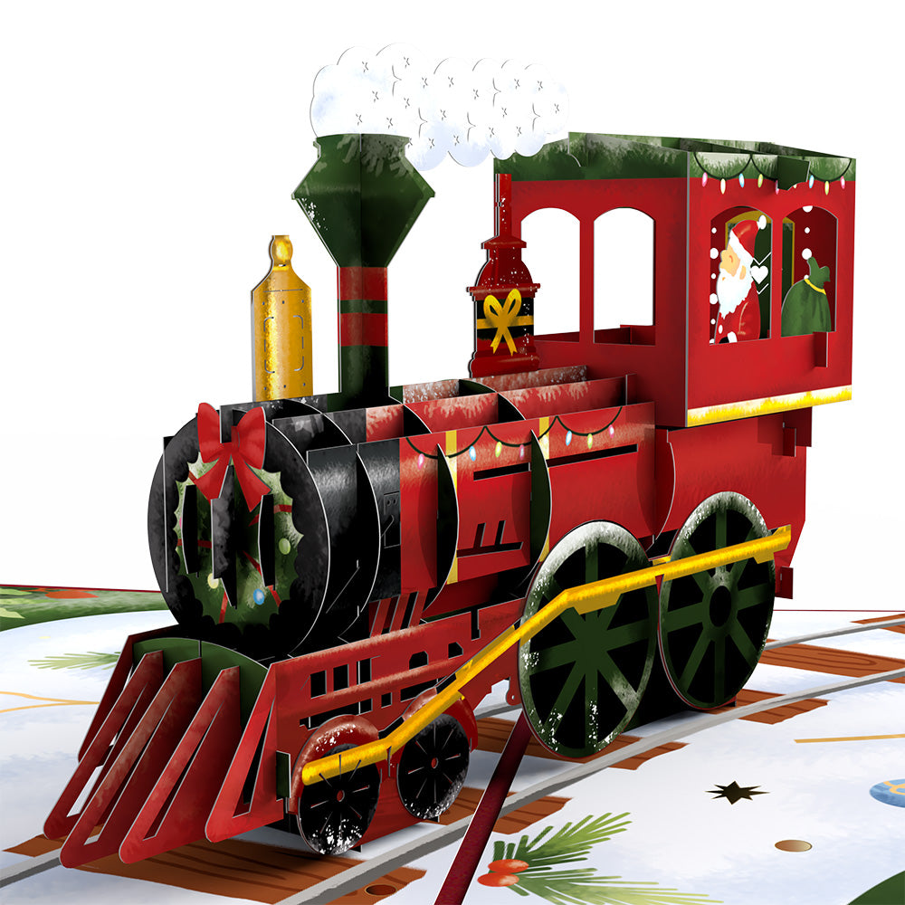 Santa Christmas Train Ride Pop-Up Card
