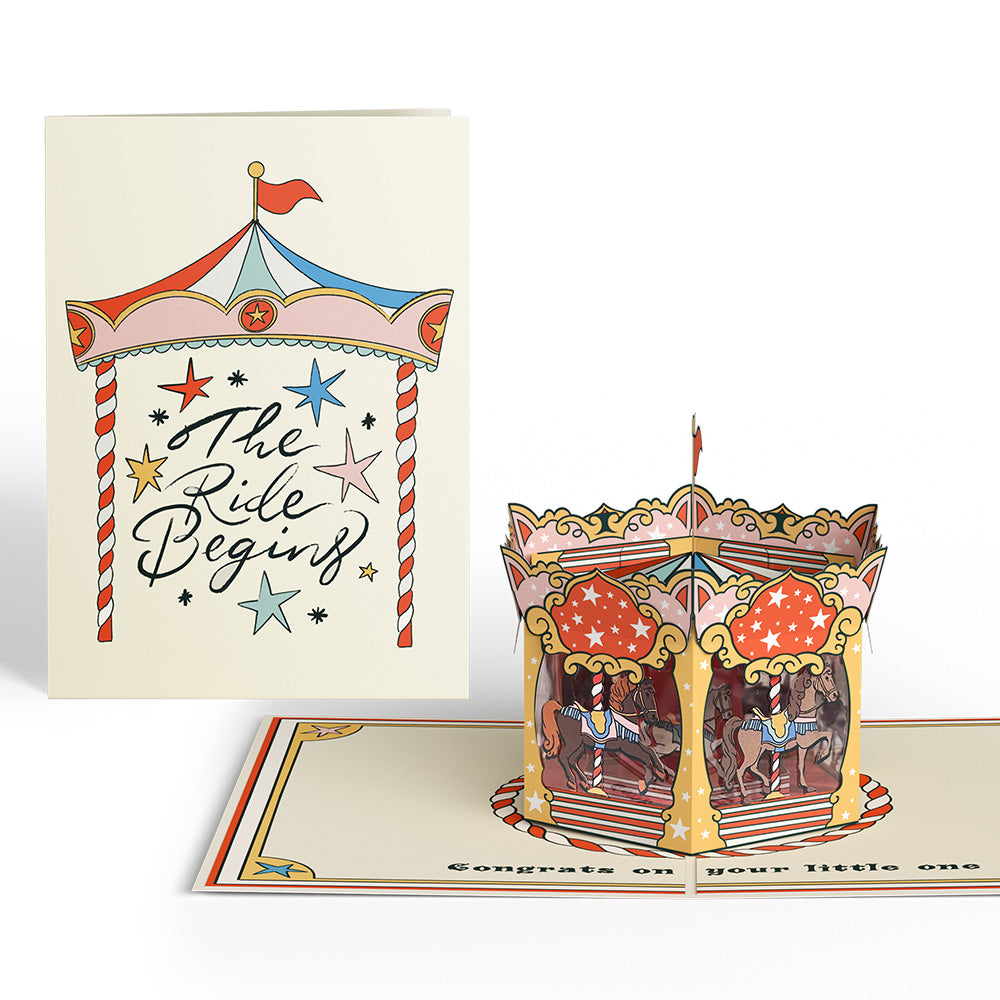 Congrats on Your Little One Carousel Pop-Up Card