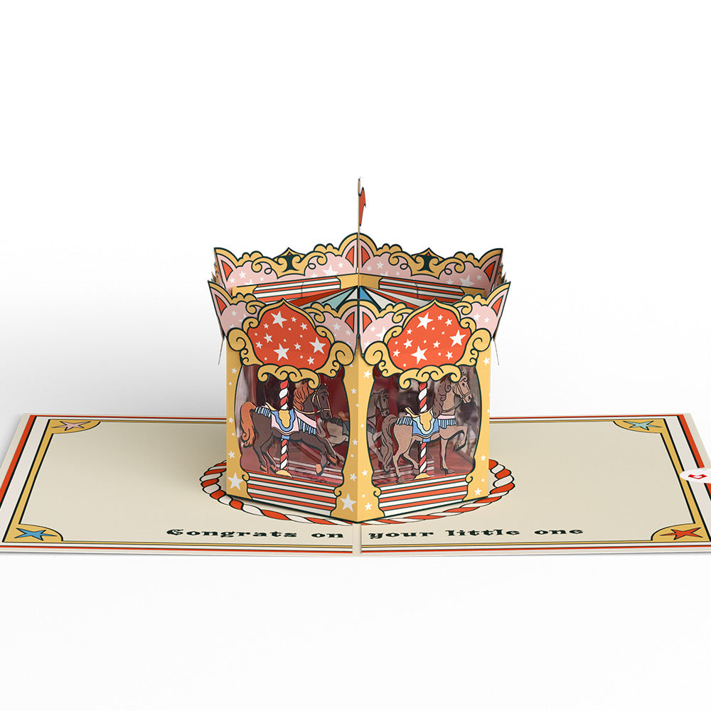 Congrats on Your Little One Carousel Pop-Up Card