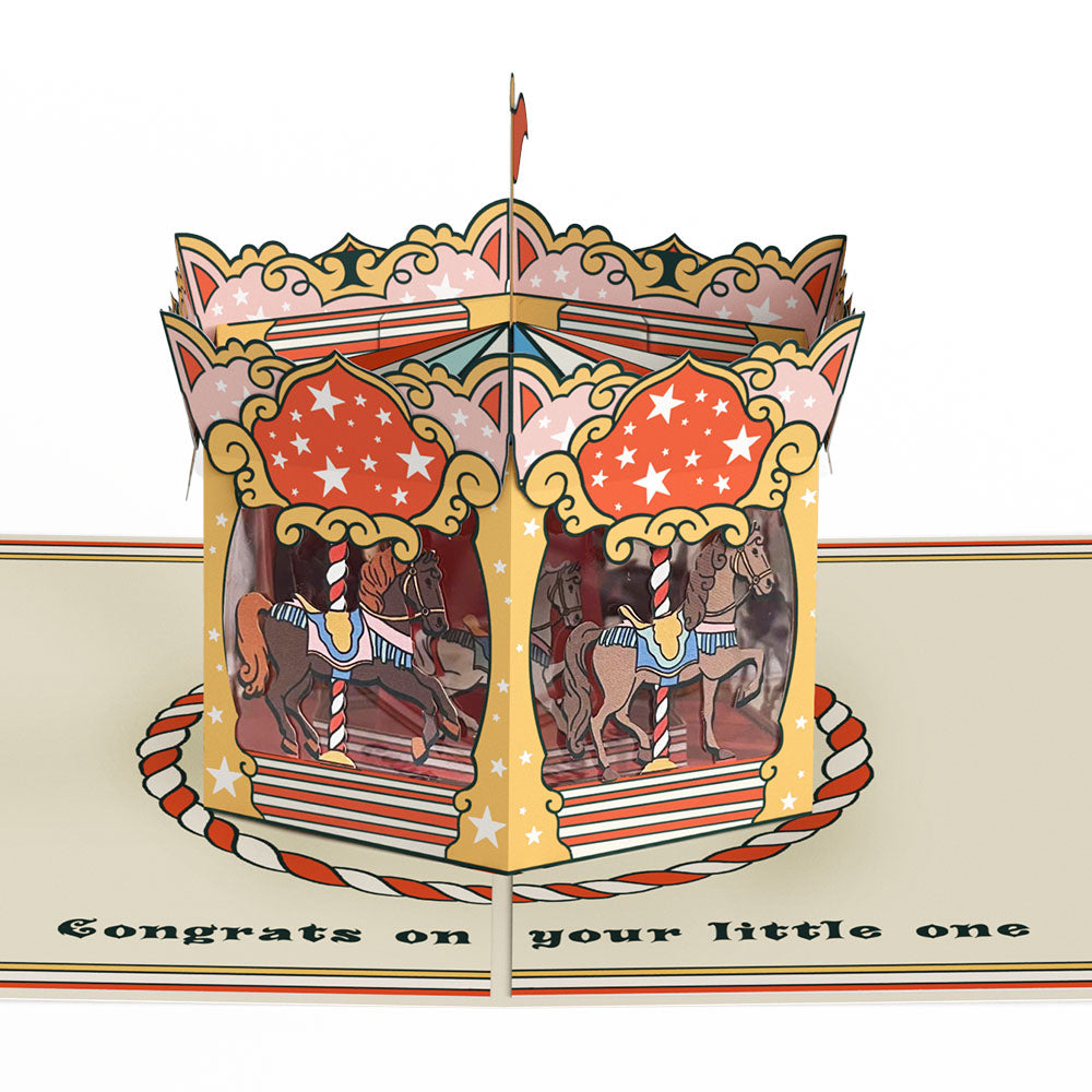 Congrats on Your Little One Carousel Pop-Up Card