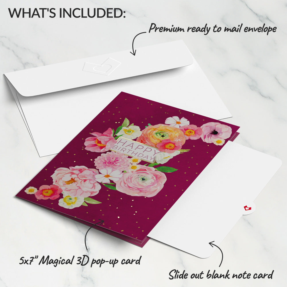 Blush Blooms Birthday Pop-Up Card